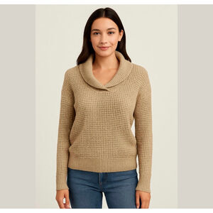 For Mike’s Friends by Mike Weber V-neck collared chunky knit pullover sweater M